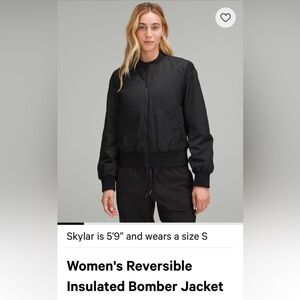 Lululemon New! Insulated Reversible Bomber Jacket size XL comes with bag!